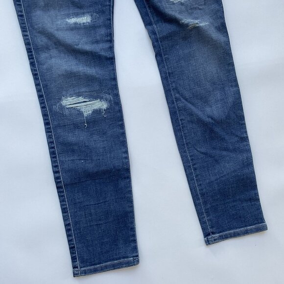 Guess Women’s Brittney Skinny Ankle Jeans Studded Distressed Blue Denim Size 28 - Picture 2 of 16
